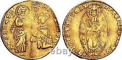 ITALY VENICE GREECE (ACHAIA) GOLD Ducat 1343-1354 RARE d5