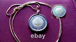 Istituto Nazionale di Statistica Italian Lire Pendant 24 18k Gold Filled Chain