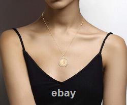 Italian 20 Lira Coin Medallion 18 Inch Chain Diamond Accent 18K Sterling Silver