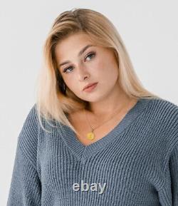 Italian 2 Lira Bee Coin Necklace 18K GP 925 Sterling Silver 20 New