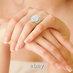 Italian 2 Lira Bee Coin Signet Ring 18Kt GP Sterling Silver 9.0 Italia Due New
