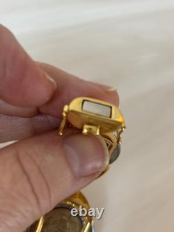 Italian 500 Lira 4 Station Coin Bracelet. Bronzo Italia From QVC. Magnet Clasp