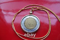 Italian 500 Lire Classic Coin Pendant on a 24 18k Gold Filled Snake Chain