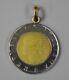 Italian 500 Lire Coin Charm Pendant with 14k Gold Bail