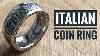 Italian Coin Ring Incredible Ring Out Of Silver Coin 500 Lire Italy