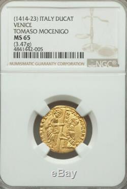 Italian States Gold Ducat Venice Tomaso Mocenigo 1414-23 Certified NGC GEM MS65