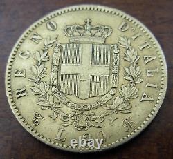 Italy 1862 T BN Gold 20 Lire Vittorio Emanuele II AU