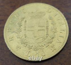 Italy 1863 T BN Gold 10 Lire AU Vittorio Emanuele II