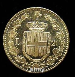 Italy 1882R 20 Lire Gold Umberto I UNC