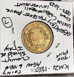 Italy 1882 Kingdom Umberto Ist Gold 20 Lire. 1867agw-bu Prooflike Exquisite Coin