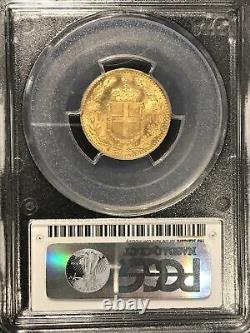 Italy 1882-R BN 20 LIRE Gold Coin PCGS MS63+