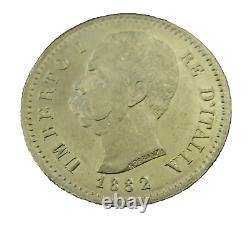 Italy 1882 R Gold 20 Lire Umberto I UNC