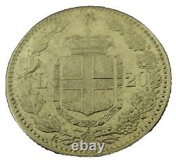 Italy 1885 R Gold 20 Lire Umberto I UNC