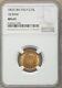 Italy 18.5mm 1863-t Bn 10 Lire Gold Coin Choice Uncirculated Ngc Certified Ms63