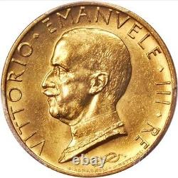 Italy 1931-r Yr. IX 100 Lire Uncirculated Gold Coin, Pcgs Certified Ms62