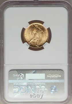 Italy 1931-r Yr. IX 50 Lire Gem Uncirculated Gold Coin, Ngc Certified Ms65
