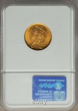 Italy 1931-r Yr. IX 50 Lire Gem Uncirculated Gold Coin, Ngc Certified Ms65