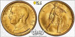 Italy 1931-r Yr. IX 50 Lire Gem Uncirculated Gold Coin Pcgs Certified Pcgs Ms65