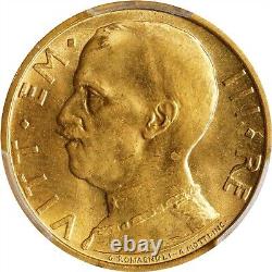 Italy 1931-r Yr. IX 50 Lire Gem Uncirculated Gold Coin Pcgs Certified Pcgs Ms65
