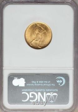 Italy 1931-r Yr. IX 50 Lire Uncirculated Gold Coin, Ngc Certified Ms64