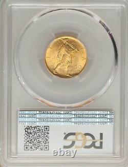 Italy 1931-r Yr. IX 50 Lire Uncirculated Gold Coin, Pcgs Certified Ms64+