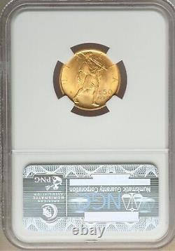 Italy 1931-r Yr. X 50 Lire Gem Uncirculated Gold Coin, Ngc Certified Ngc Ms65