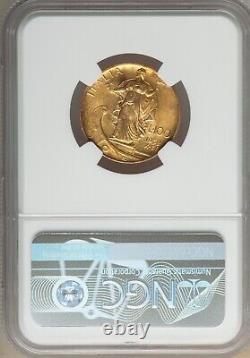 Italy 1932-r Yr. X 100 Lire Uncirculated Gold Coin, Ngc Certified Ms64