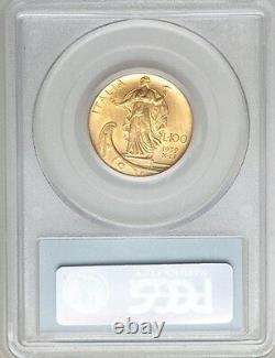 Italy 1932-r Yr. X 100 Lire Uncirculated Gold Coin, Pcgs Certified Ms62