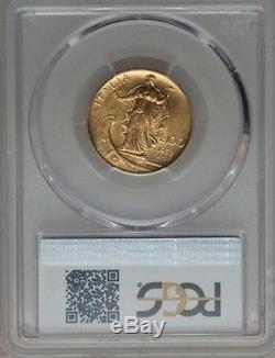 Italy 1932-r Yr. X 100 Lire Uncirculated Gold Coin, Pcgs Certified Ms64