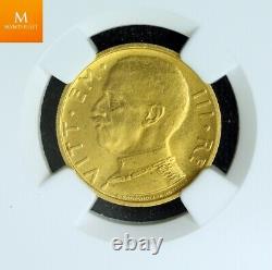 Italy 1933-r Yr. XI 50 Lire Gold Coin, Ngc Graded Ms64