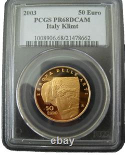 Italy 2003 Gold 50 Euro PCGS PF68DCAM Arts in Europe Klimt