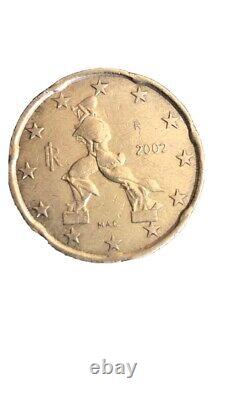 Italy 20 Euro Cent 2002 Circulated Coin (#C82) Boccioni Sculpture Unique Forms