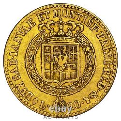 Italy 20 Lire 1816 Gold Victor Emmanuel I XF Sardinia Very Rare Coin
