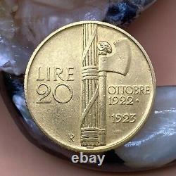 Italy 20 Lire 1923R Gold Coin