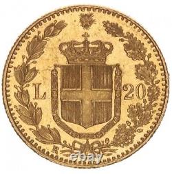 Italy 20 lire 1882 GOLD Au(. 900), 6.45g, XF Coin Collectible FREE POST