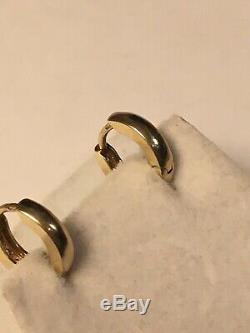 Italy Designer FB 585 Yellow Gold Diamond small hoop earrings pre- Roberto Coin