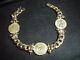 Italy- Designs 14K With 3 Venitian Coins Bracelet Solid Gold 28.6 g Heavy