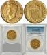 Italy France, Gold 40 Lire Napoleon 1814/4 M Pcgs Au 55 Over Date, Rare3