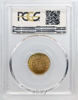 Italy, Gold 10 Lire 1863-t Bn Pcgs Ms 63, Rare21