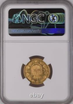 Italy, Gold 20 Lire 1881 R Ngc Ms 63, Rare2