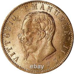 Italy Kingdom 1873-mbn 20 Lire Gold Coin Choice Uncirculated Certified Pcgs Ms63