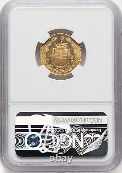 Italy Kingdom 1884-r 20 Lire Gold Coin Uncirculated, Ngc Certified Ms-63, Rare