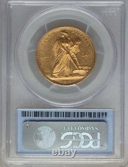 Italy Kingdom 1912-r 50 Lire Uncirculated Gold Coin, Pcgs Certified Ms62
