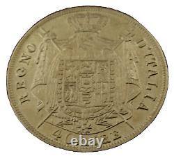 Italy Kingdom of Napoleon 1811 M Gold 40 Lire XF AU Cleaned