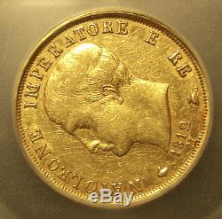 Italy Kingdom of Napoleon 1812M Gold 40 Lire ICG AU-50