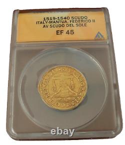 Italy Mantua 1519-1540 Gold Scudo ANACS EF45 Federico II