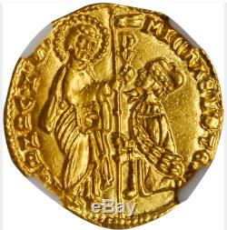 Italy, Ngc 67 Venice 1400-13 Ducat Gold Coin Finest Known Jesus Christ Gospel