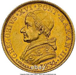 Italy Papal Sates 1834-b Doppia Gold Coin, Ngc Certified Uncirculated Details