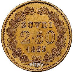 Italy Papal States 1863-r 1 Scudo Ngc Superb Gem Ms65+ Amazing Quality