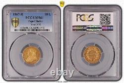Italy Papal States 1867 10 Lire Gold Coin, Uncirculated Pcgs Certified Ms61
